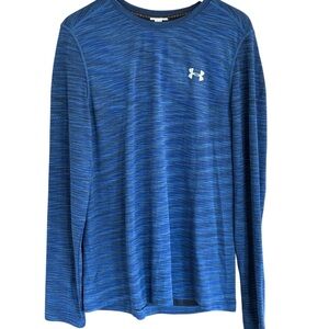 Under Armour Mens Blue Gray Long Sleeve Fitted Shirt Size Large